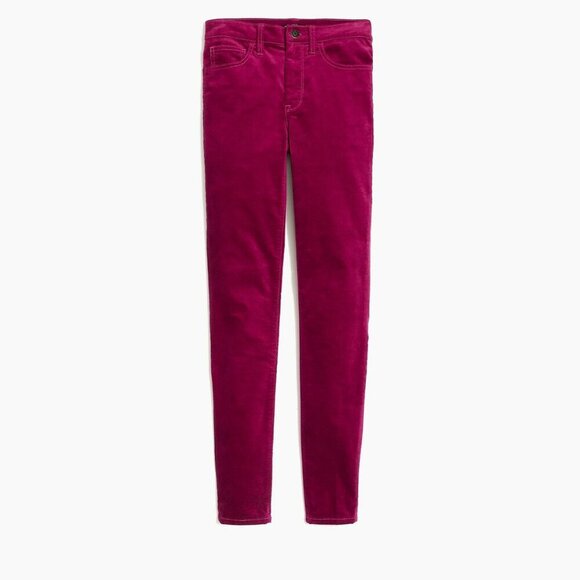J. Crew Mercantile Magenta Pink Velvet Slim Leg Pants Size 27 - Picture 1 of 6